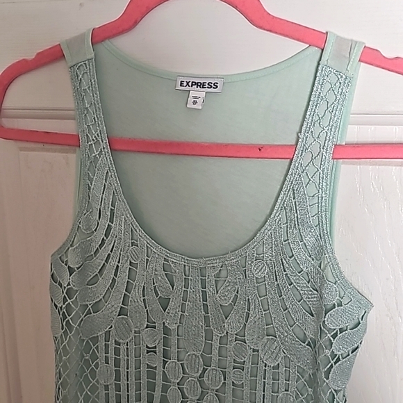 Mint crochet tank XS - Picture 3 of 6